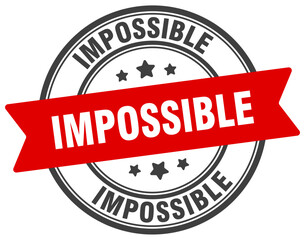 impossible stamp. impossible label on transparent background. round sign