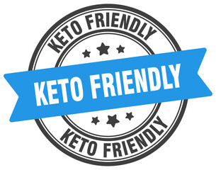 keto friendly stamp. keto friendly label on transparent background. round sign