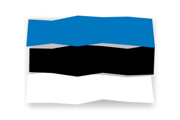 Estonia flag  - stylish flag mosaic of colorful papercuts. Vector illustration with dropped shadow isolated on white background