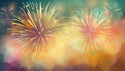 abstract colored firework background new year celebration 2024 comeliness - obrazy, fototapety, plakaty