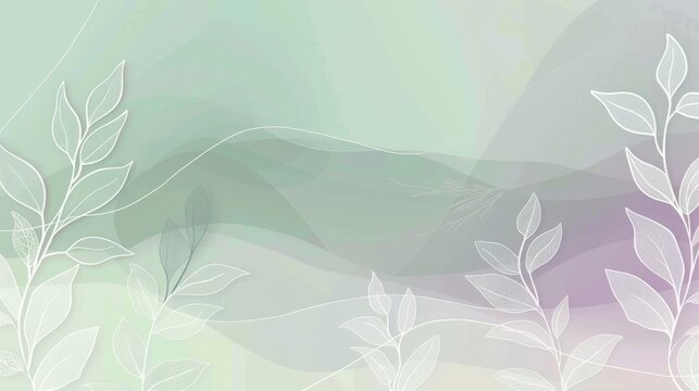 Gentle watercolor leaves with a translucent quality are set against a soft, pastel background for spring-themed designs, botanical illustrations, and eco-friendly product branding