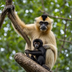 Fototapeta premium White-handed Gibbon.