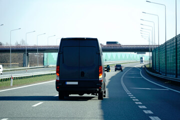 Cargo van on a highway