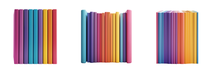 Set of colourful pastel book covers
