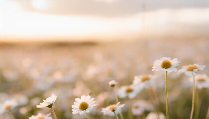 abstract pastel background with wild little daisies