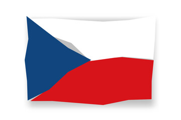 Czech Republic flag  - stylish flag mosaic of colorful papercuts. Vector illustration with dropped shadow isolated on white background