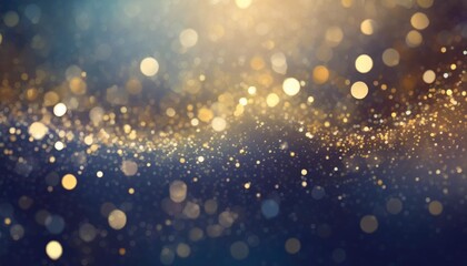 dark blue and gold particle abstract background christmas golden light shine particles bokeh navy blue gold foil texture holiday - obrazy, fototapety, plakaty