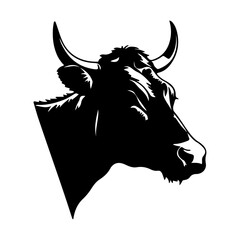 cow head silhouette vector
