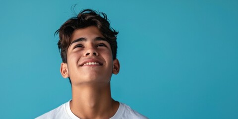 Happy Central American Teenager Smiling - obrazy, fototapety, plakaty
