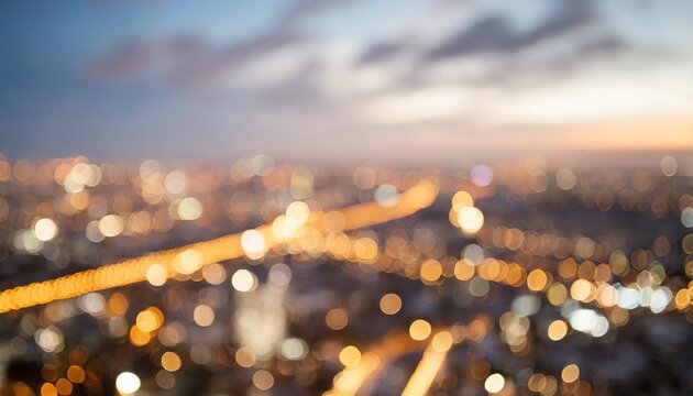blurred abstract bokeh background with city lights in the night