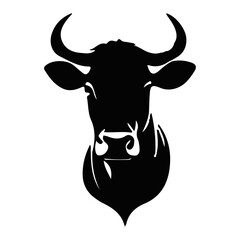 cow head silhouette vector
