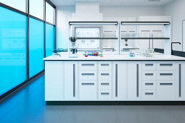 Contemporary Laboratory Interior Featuring Advanced Scientific Equipment