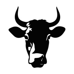 cow head silhouette vector
