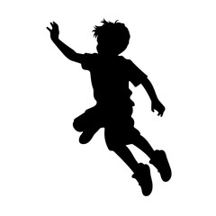 Jumping kid black icon on white background. Jumping kid silhouette
