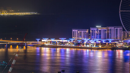 Bluewaters island aerial night timelapse with ferris wheel © HyperlapsePro
