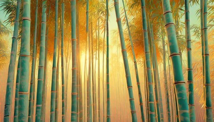 beautiful bamboo forest minimal rendering background