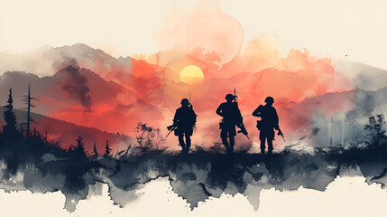  Tribute to Soldiers Illustration: Pulwama Attack - obrazy, fototapety, plakaty