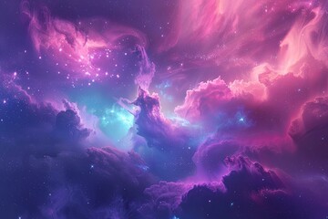 amazing nebula in deep space with stars - obrazy, fototapety, plakaty