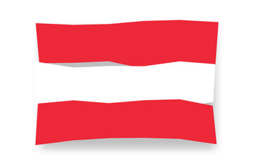 Austria flag  - stylish flag mosaic of colorful papercuts. Vector illustration with dropped shadow isolated on white background