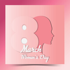 International Women's Day poster. Woman sign. Origami design template. Happy Mother's Day. 
