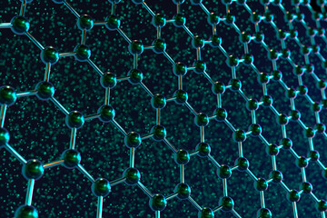 High-Resolution 3D Illustration of Graphene Molecular Structure