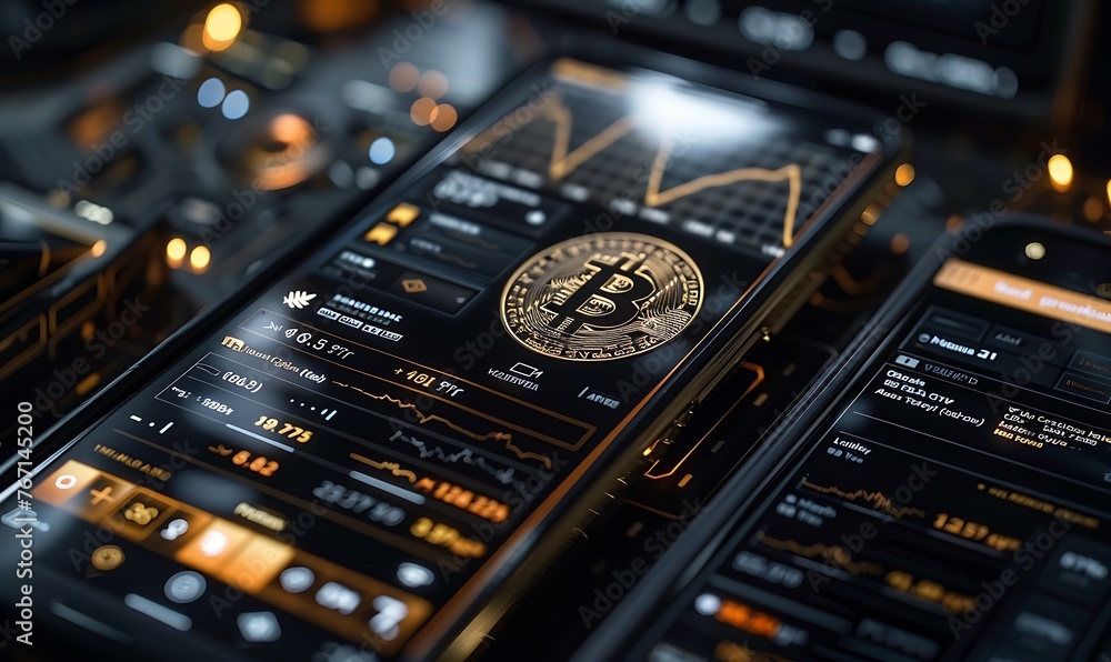Poster Enhancing Blockchain Security, A Close-up of Cryptocurrency Wallet Interface on Smartphone
