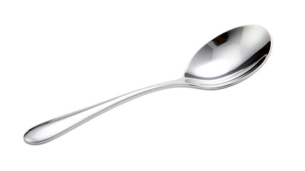 silver spoon isolated on the transparent background	
