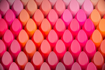 Vibrant Collection of Assorted Lipsticks in Close-Up View, Emphasizing Texture - 767145627