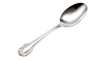 Silver spoon isolated on the transparent background
