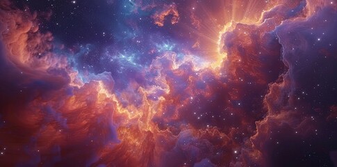 amazing nebula cloud, cosmic background - obrazy, fototapety, plakaty