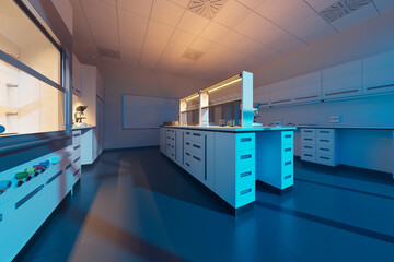 Twilight Glow Illuminates a State-of-the-Art Science Laboratory Interior