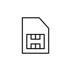 Sim card vector icon. Sim flat sign design. Sim symbol pictogram. Memory card icon. Micro sd sign. TF card sign. UX UI icon