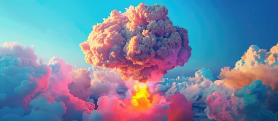 Poster Explosive cloud formation in a colorful sky © Mik Saar