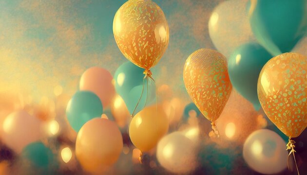 happy birthday colorful balloons background celebration background