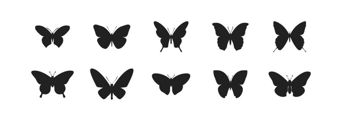 Butterfly silhouette set. Vector EPS 10