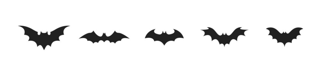 Bat silhouette, icon set. Vector EPS 10