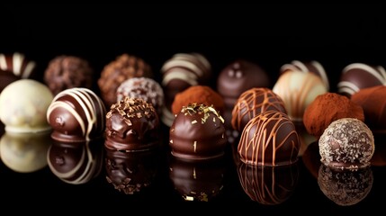 /imagine: Gourmet Chocolate Truffles Arrangement, Velvety, Decadent, Luxurious, Indulgent, Elegant 