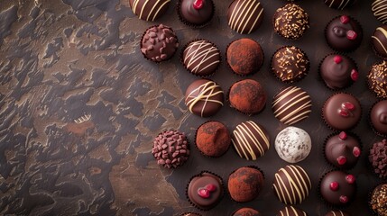 /imagine: Gourmet Chocolate Truffles Arrangement, Velvety, Decadent, Luxurious, Indulgent, Elegant 