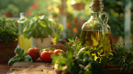 /imagine Mediterranean Cuisine Showcase, Olive Oil Drizzle, Fresh Herbs, Mediterranean Flavors, Healthy, Coastal background
