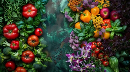 /imagine: Plant-Based Cuisine Showcase, Vegan, Nutrient-rich, Colorful, Sustainable, Botanical...