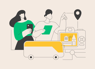 City tour abstract concept vector illustration.