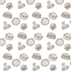 Pattern Seamless Background Burger Food