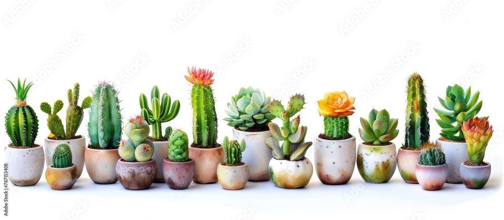 Poster of Potted Cacti and Succulents