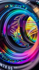 The craftsmanship behind a DSLR zoom lens seen in the detailed movement of its lens elements and the colorful art they produce