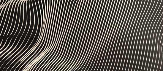 Monochrome wavy lines creating optical effect