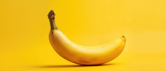 Isolated banana on a yellow background