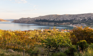 Beautiful landscape on the Adriatic Sea. Sunny May day. Baska Voda Croatia