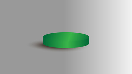 3D green podium on white background
