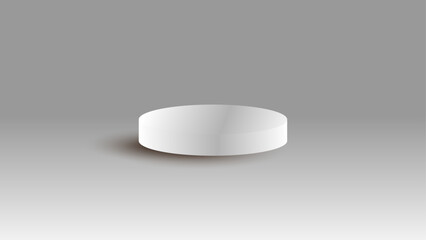 3D white podium on white background