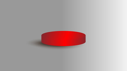3D red podium on white background
